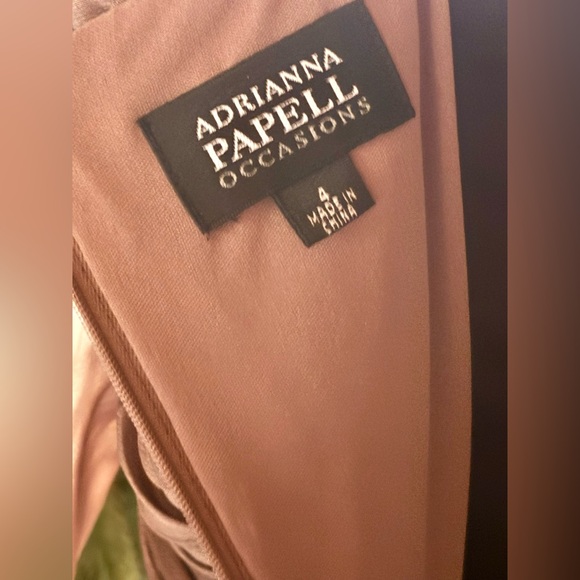 Adrianna Papell Tier Chiffon Petal Ruffle Ruched Rhinestone Evening Gown Sz 4 - Picture 8 of 12